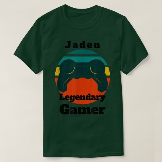 Jaden Legendary Gamer Video Game Player Controller T-shirt (Design voorkant)