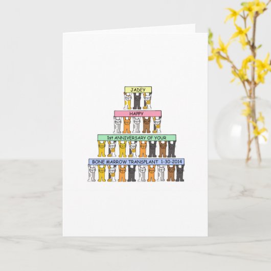 Jadey Bone Marrow-Jubileum Kaart (Gele Bloem)