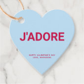 J'adore blauw hart leuk schattig Valentijnsdag cus Bedankjes Labels (Voorkant)