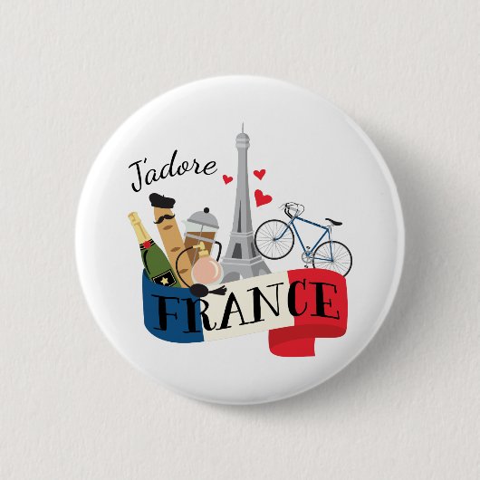 Jadore France Ronde Button 5,7 Cm (Voorkant)
