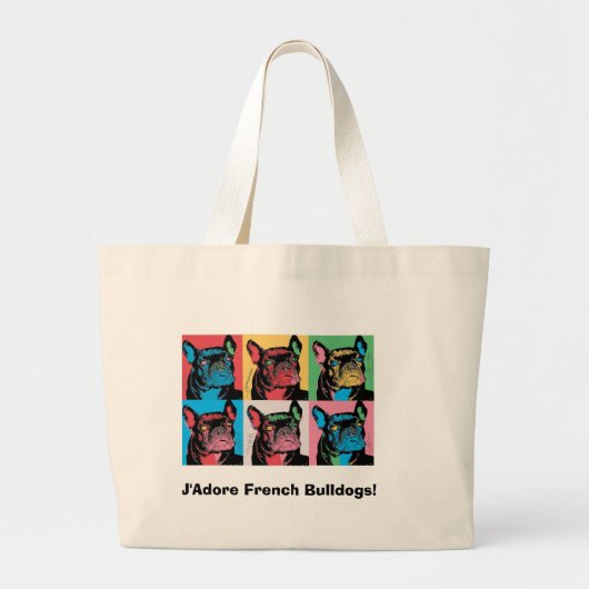 J'Adore French Bulldogs! Grote Tote Bag (Voorkant)