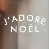 J'adore Noel | Eenvoudig wit met kerstminimalistis Raamsticker