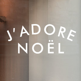 J'adore Noel | Eenvoudig wit met kerstminimalistis Raamsticker