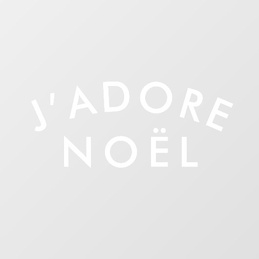 J'adore Noel | Eenvoudig wit met kerstminimalistis Raamsticker (Vel)