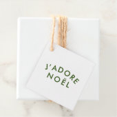 J'adore Noel | Kerstminimalistisch groen wit Bedankjes Labels (In situ)