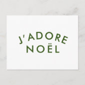 J'adore Noel | Kerstminimalistisch groen wit Briefkaart (Voorkant)