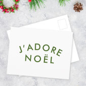 J'adore Noel | Kerstminimalistisch groen wit Briefkaart