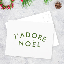 J'adore Noel | Kerstminimalistisch groen wit Briefkaart