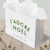 J'adore Noel | Kerstminimalistisch groen wit Groot Cadeauzakje