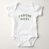 J'adore Noel | Love Christmas Franse Quote Kunst Romper (Voorkant)