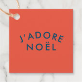 J'adore Noel | Modern Love Kerstroet en marine Bedankjes Labels (Voorkant)