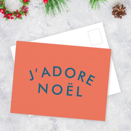 J'adore Noel | Modern Love Kerstroet en marine Briefkaart