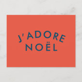 J'adore Noel | Modern Love Kerstroet en marine Briefkaart (Voorkant)
