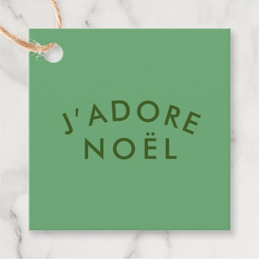 J'adore Noel | Modern minimalistisch liefdesprogra Bedankjes Labels (Voorkant)