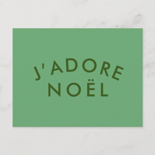 J'adore Noel | Modern minimalistisch liefdesprogra Briefkaart (Voorkant)