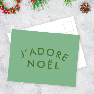 J'adore Noel   Modern minimalistisch liefdesprogra Briefkaart