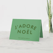 J'adore Noel | Modern minimalistisch liefdesprogra Feestdagen Kaart (Voorkant)