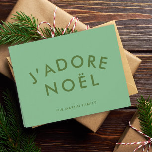 J'adore Noel   Modern minimalistisch liefdesprogra Feestdagen Kaart
