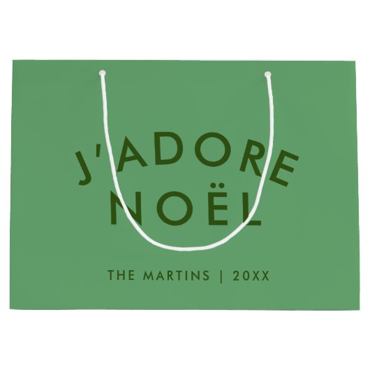 J'adore Noel | Modern minimalistisch liefdesprogra Groot Cadeauzakje (Voorkant)