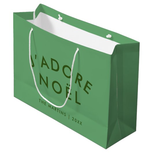 J'adore Noel | Modern minimalistisch liefdesprogra Groot Cadeauzakje (Voorkant Gekanteld)