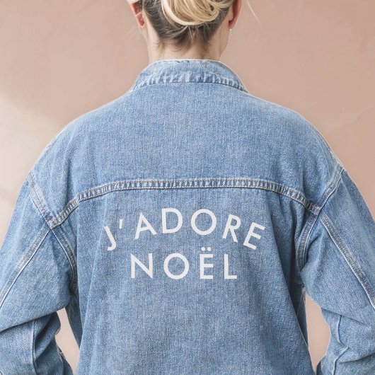 J'adore Noel | Moderne kerstfeestelijke feestdagen Denim Jacket