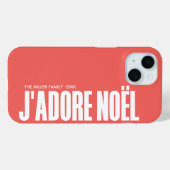 J'adore Noel Typografie Kerstmis Aangepaste Naam Case-Mate iPhone Case (Achterkant (horizontaal))