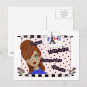 J'adore Paris Diva Briefkaart (Voorkant / Achterkant)