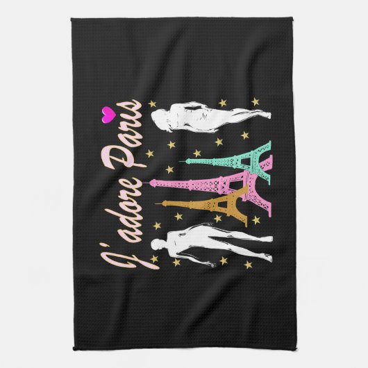 J'ADORE PARIS EIFFELTOREN ONTWERP THEEDOEK (Verticaal)