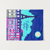 J'adore Paris - Fantasie Parijs onder een volle ma Wandkleed (Voorkant (horizontaal))