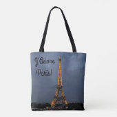 J'Adore Paris gepersonaliseerde Canvas tas (Achterkant)