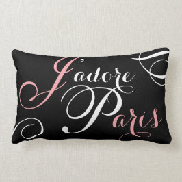 J'adore Paris I Love Paris Black Pink Pillow Kussen