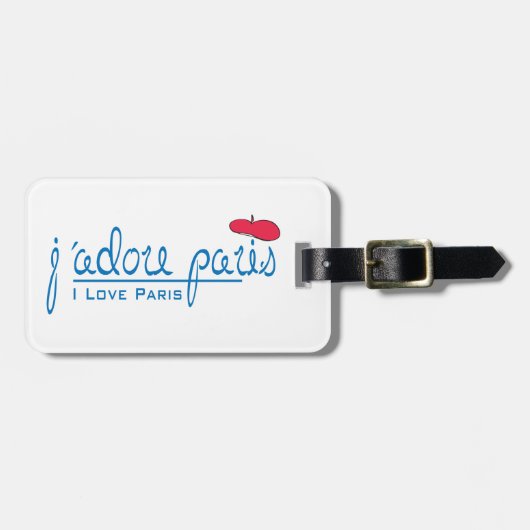 j'adore Paris (ik hou van Parijs) met rode bessen Bagagelabel (Voorkant horizontaal)