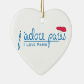 j'adore Paris (ik hou van Parijs) met rode bessen Keramisch Ornament (Rechts)