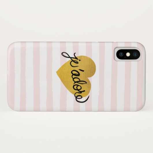 J'adore Quote | Zwart-gouden hart Case-Mate iPhone Case (Achterkant (horizontaal))