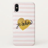 J'adore Quote | Zwart-gouden hart Case-Mate iPhone Case (Achterkant)