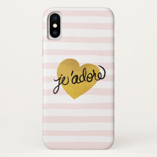 J'adore Quote | Zwart-gouden hart Case-Mate iPhone Case (Achterkant)
