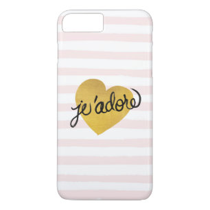 J'adore Quote   Zwart-gouden hart Case-Mate iPhone Case
