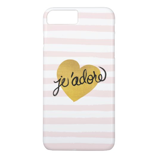 J'adore Quote | Zwart-gouden hart Case-Mate iPhone Case (Achterkant)