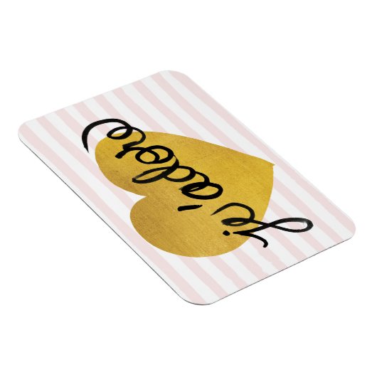 J'adore Quote | Zwart-gouden hart Magneet (Rechterzijde)