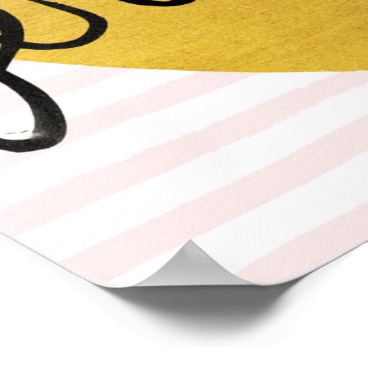 J'adore Quote | Zwart-gouden hart Poster (Hoek)