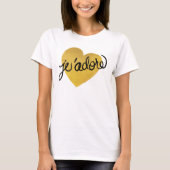J'adore Quote | Zwart-gouden hart T-shirt (Voorkant)