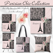 J'adore Roze en Zwart Paris Chic Canvas tas