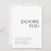 J'adore You Engagement Party Uitnodigen Kaart (Voorkant)