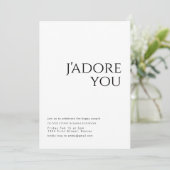 J'adore You Engagement Party Uitnodigen Kaart (Staand voorkant)