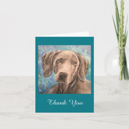 "Jaeger" - Weimaraner Notecard Bedankkaart (Voorkant)