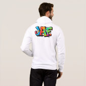 JAF graffiti stijl - kleurrijke urban art typograf Hoodie (Achterkant volledig)
