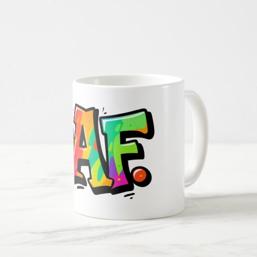 JAF graffiti stijl - kleurrijke urban art typograf Koffiemok (Voorkant rechts)
