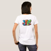 JAF graffiti stijl - kleurrijke urban art typograf T-shirt (Achterkant volledig)