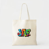 JAF graffiti stijl - kleurrijke urban art typograf Tote Bag (Voorkant)