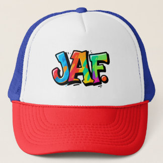 JAF graffiti stijl - kleurrijke urban art typograf Trucker Pet